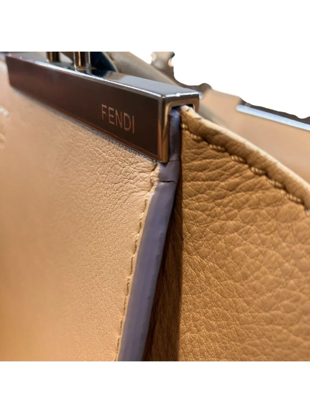 Fendi Handbag Leather Beige